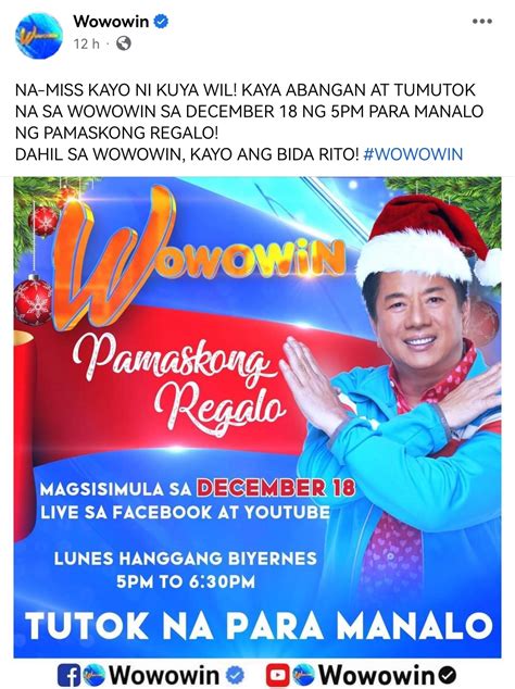 wowowin live today 2023|Wowowin Live Today December 11, 2023 .